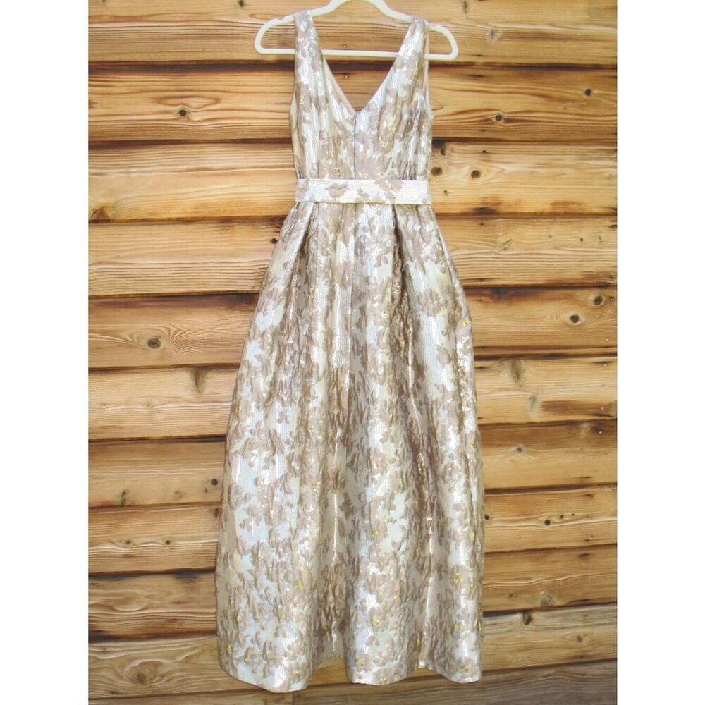 NWT Donna Karan New York Women's Metallic Brocade Gown  Size 2 - Picture 13 of 16